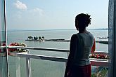 Panorama von Balaton von der Terrasse des Helikon Hotels